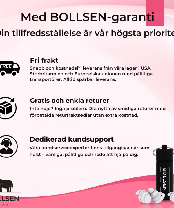 BOLLSEN Life+ Pink Edition med fri frakt, enkel retur och nöjd kundgaranti i Storbritannien.